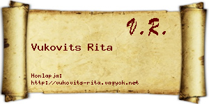 Vukovits Rita névjegykártya